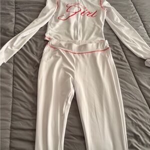 White and Pink Long Sleeve Set